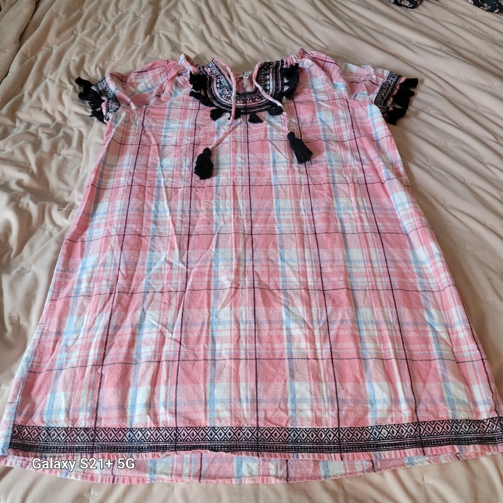 Crown and Ivy pink plaid dress size 10